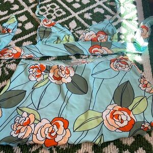 Floral Bikini Set top and skirt size medium